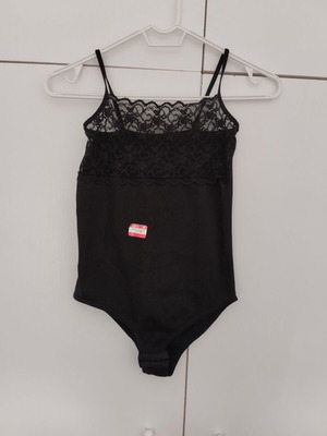 Black bodysuit new with lace, size XS small