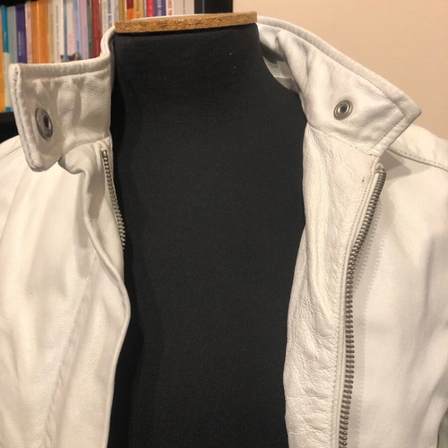 Biston leather jacket white used, needs repainting, size M