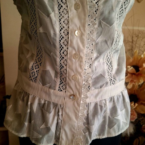 Roccobarocco lace top new, white, size XXL