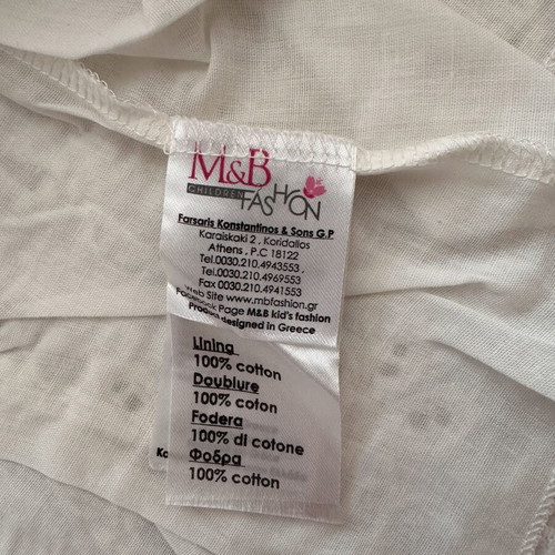 Girls' dress like new, cotton, size 110 cm, white