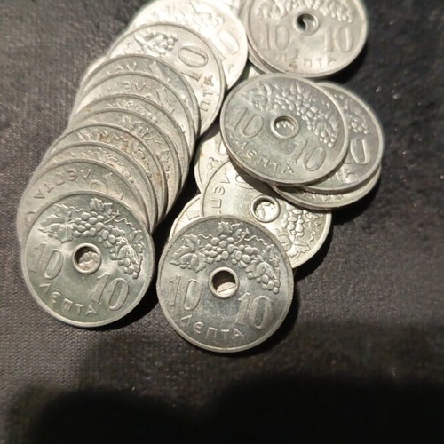 10 Drachma Coins 1969 like new, pack of 22 pieces