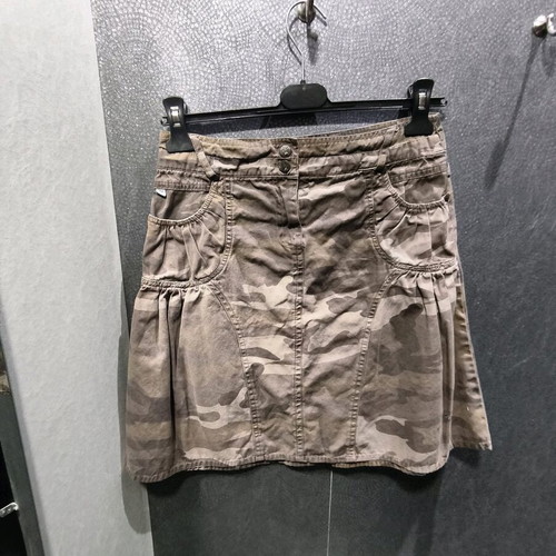Vintage Y2K Witch military mini skirt like new, brown and green