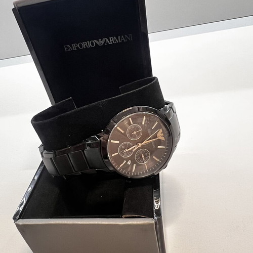 Emporio Armani men's chronograph watch, black