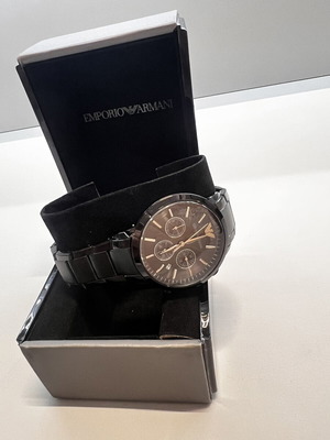 Emporio Armani men's chronograph watch, black