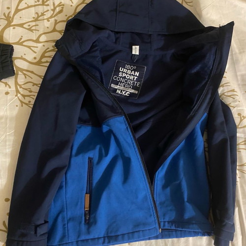 Jacket used blue with fleece inside, size S