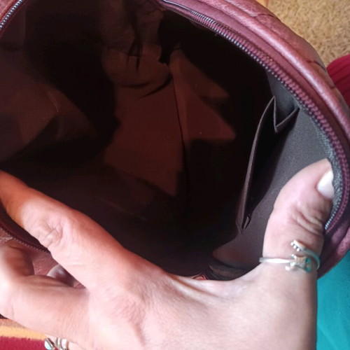 Burgundy large backpack bag used