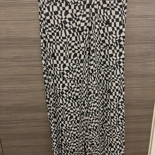 Shein semi-transparent pants used, black and white, size S