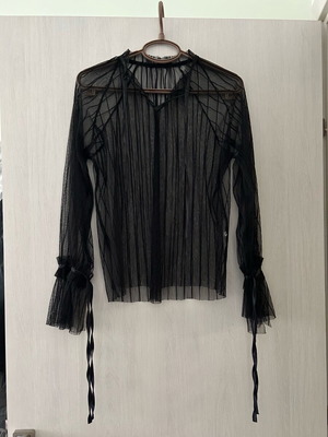 Goth sheer blouse size M like new, black