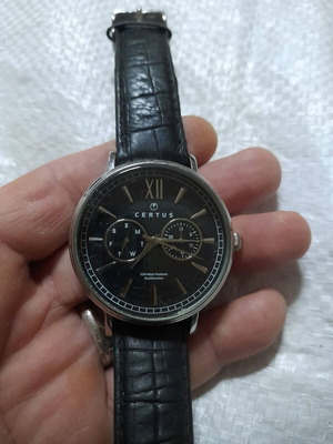 Certus quartz movement watch used, black