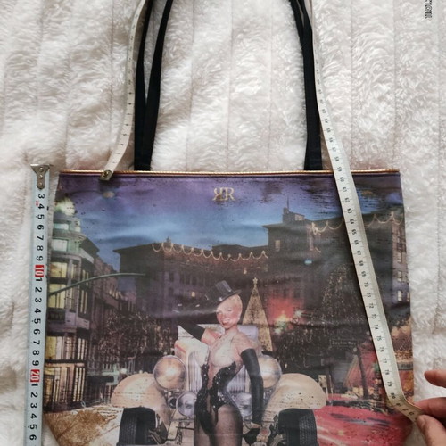 Vintage shoulder bag used, multicolored, eco-friendly