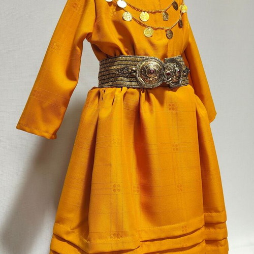 Children's traditional Kalymnos dress mustard size 2 years new