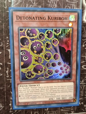 Detonating Kuriboh card like new with Ultra Pro sleeve