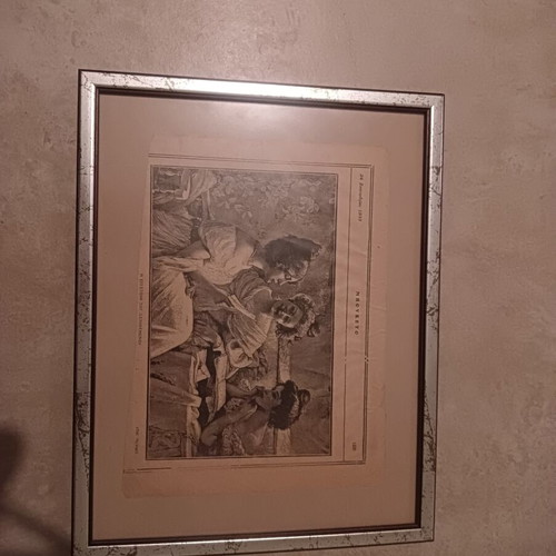 Vintage framed Buketo engraving 1933 like new