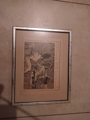 Vintage framed Buketo engraving 1933 like new