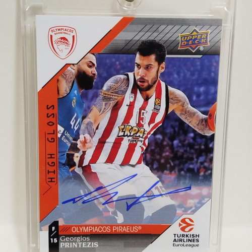 Georgios Printezis Autograph Card 2017-18 Upper Deck Euroleague High Gloss like new