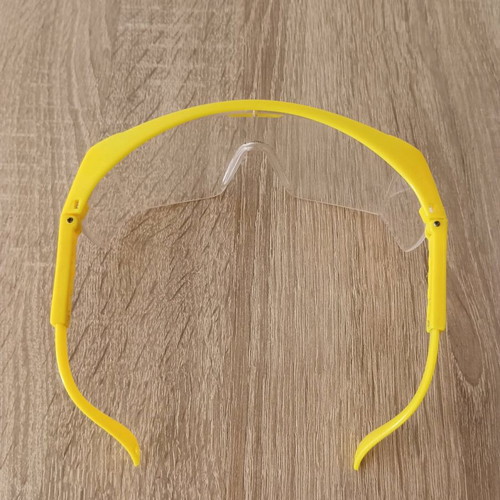 Hilka safety glasses used with adjustment and cord holes