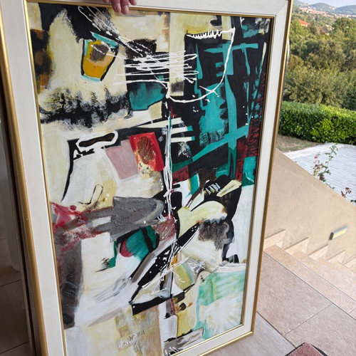 Handmade painting 1.09 x 0.79 m with frame