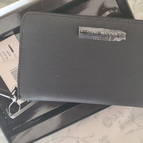 Steve Madden Wallet new, black and silver, women's