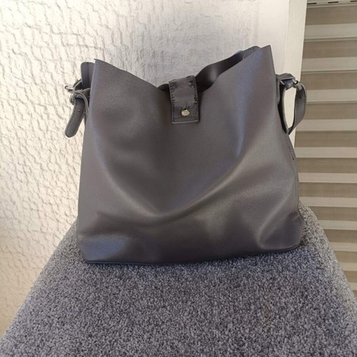 David Jones gray shoulder bag used with decorative wear