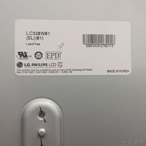 Philips 32'' LC320W01-SL01 TV Panel used, fully functional