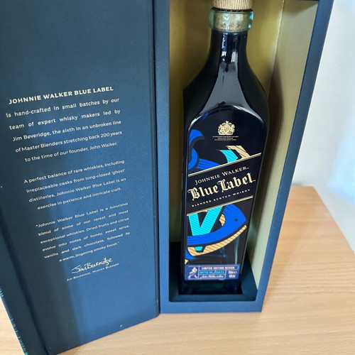 Johnnie Walker Blue Label Limited Edition empty bottle used with box