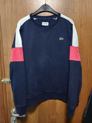 Lacoste original men's sweatshirt used, size XL, white and blue