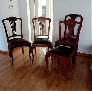 4 Καρέκλες σκαλιστές μασιφ