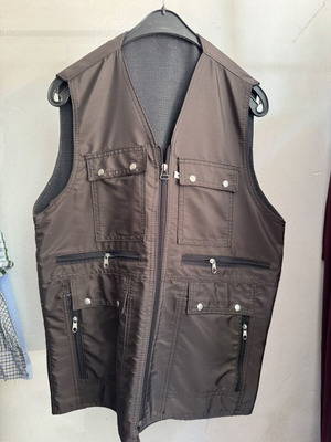 Multi-pocket vest, brown, XXL