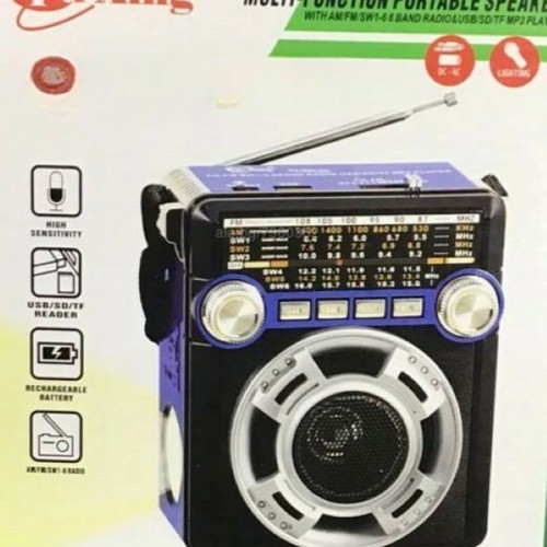 Radio receiver with powerful flashlight new, black