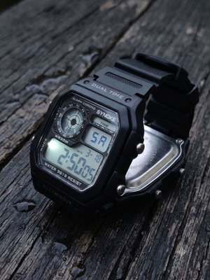 Ψηφιακό ρολόι Synoke Dual Time 9619 καινούργιο, μαύρο