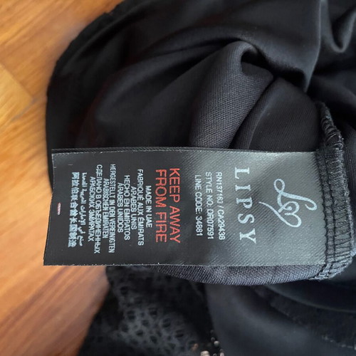Lipsy London short lace one-piece black like new, small