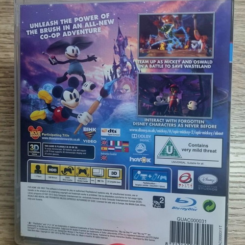 Epic Mickey 2 The Power of Two PS3 game like new, Disney