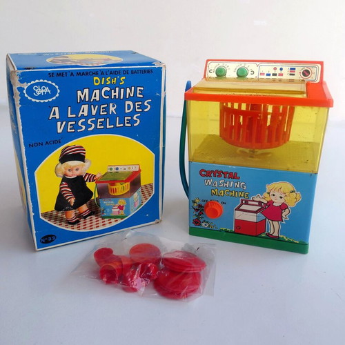 Crystal washing machine toy Solpa 1970s battery operated