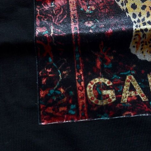Dolce & Gabbana men's black T-shirt with leopard print