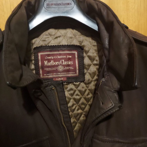 Malboro Classics vintage leather field jacket (M-65) like new brown