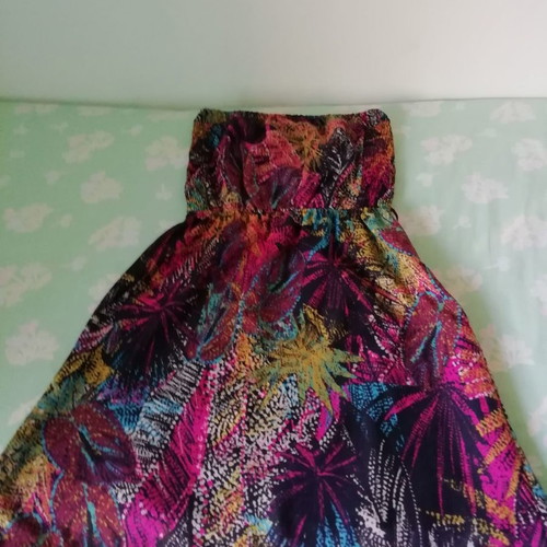 Etam Strapless Multicolor Dress Used, Size L