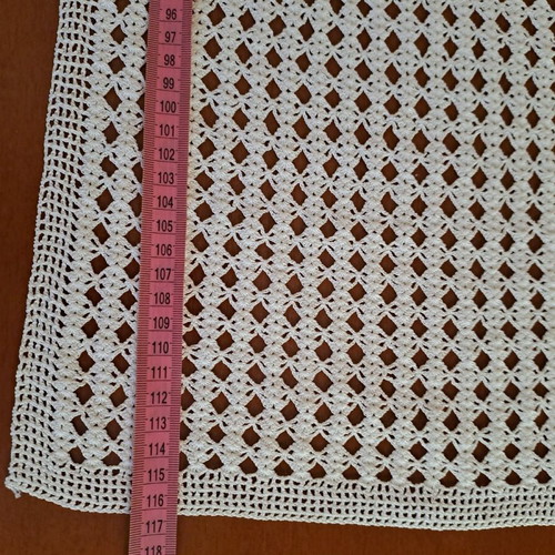 Handmade crocheted table runner like new, white