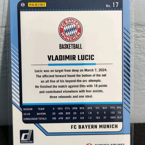 Panini Donruss Euroleague Vladimir Lucic Gold Laser Card 2024-25 new