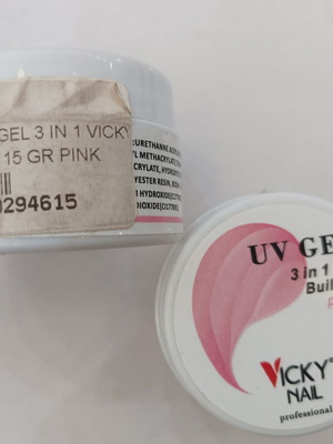Vicky Nail UV Gel 3 in 1 Builder ροζ, σετ 2 τεμ.