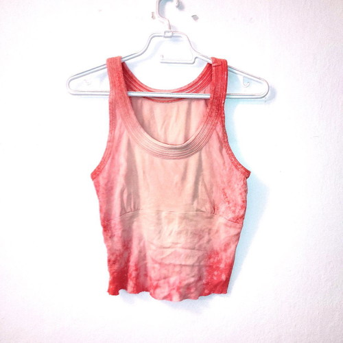 Zara sleeveless top orange tie dye refurbished, cotton, cropped