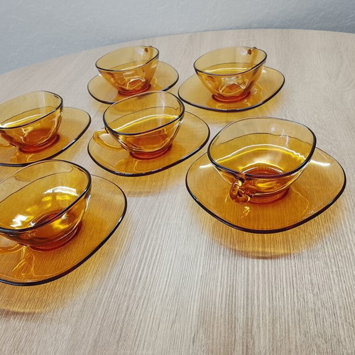 Vereco France glass coffee cup set of 6 like new