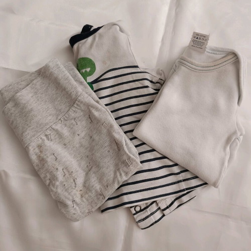 Orchestra baby blouse and Mothercare pants set used for 3-6 months