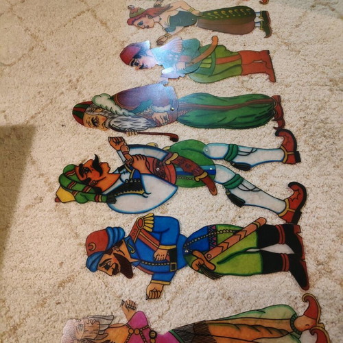 Karagiozis figure set new, professional plastic, height 70 cm