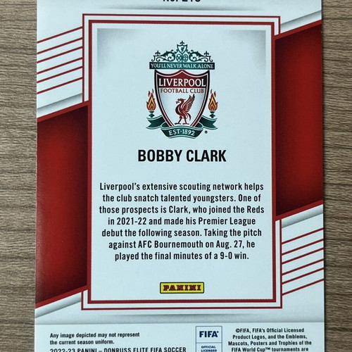 2022-23 Panini Donruss Elite FIFA Soccer Bobby Clark Red Card like new