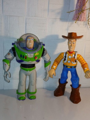 Toy Story walkie-talkie set used with Buzz Lightyear and Sheriff Woody figures