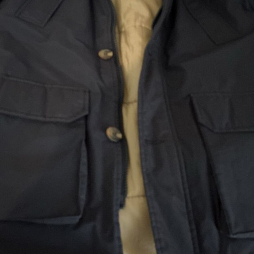 Men's 3/4 jacket with natural fur hood, like new, size M