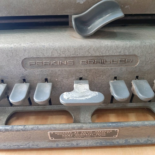 Perkins Brailler typewriter used for braille embossed characters