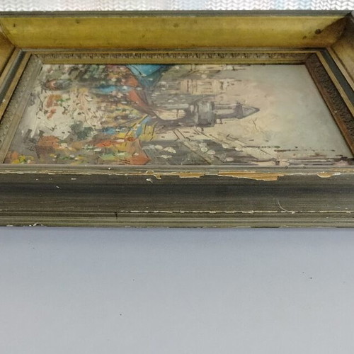 Oil painting with signature, framed