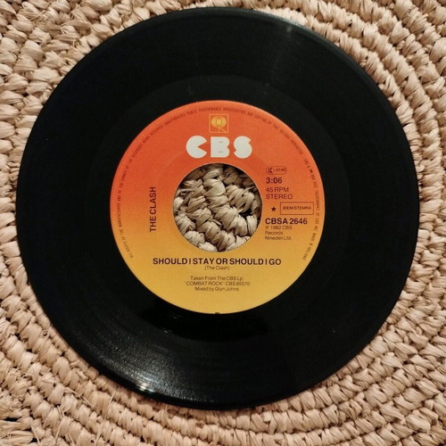 The Clash 45 RPM record used, 7-inch rock single