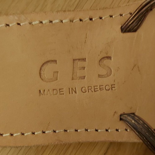 Women's leather sandals size 37 used with metal and stones